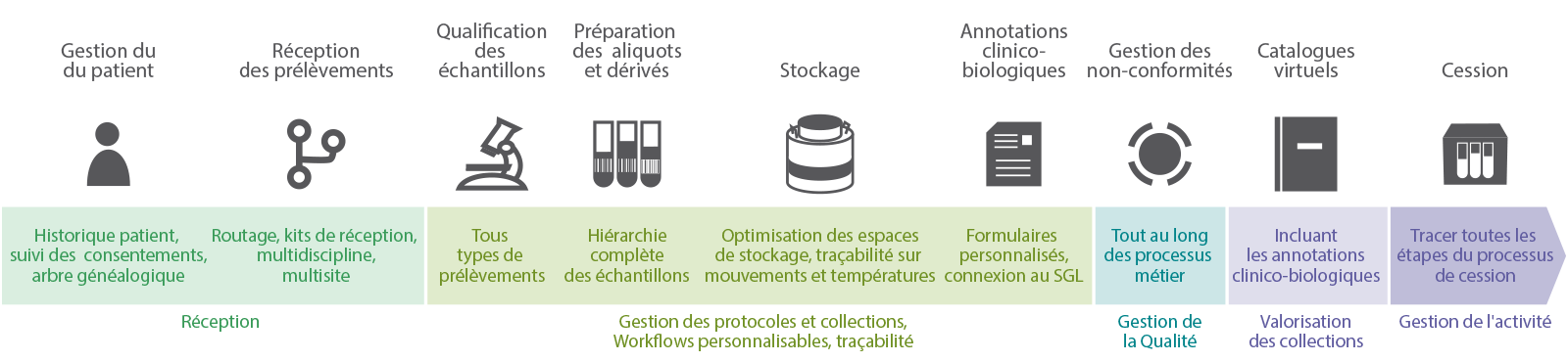 Workflow du Centre de Ressources Biologiques (CRB) avec TDBioBank